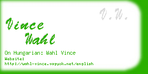 vince wahl business card